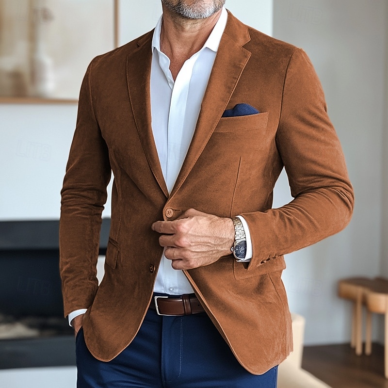 Per uomo Giacca in finta pelle scamosciata Blazer in finta pelle scamosciata Abbigliamento formale Festa d'azienda Moda Casual Autunno / Inverno Finta Pelle Scamosciata Semplice Tasca Bottoni del 2026 a $73.99 –P1