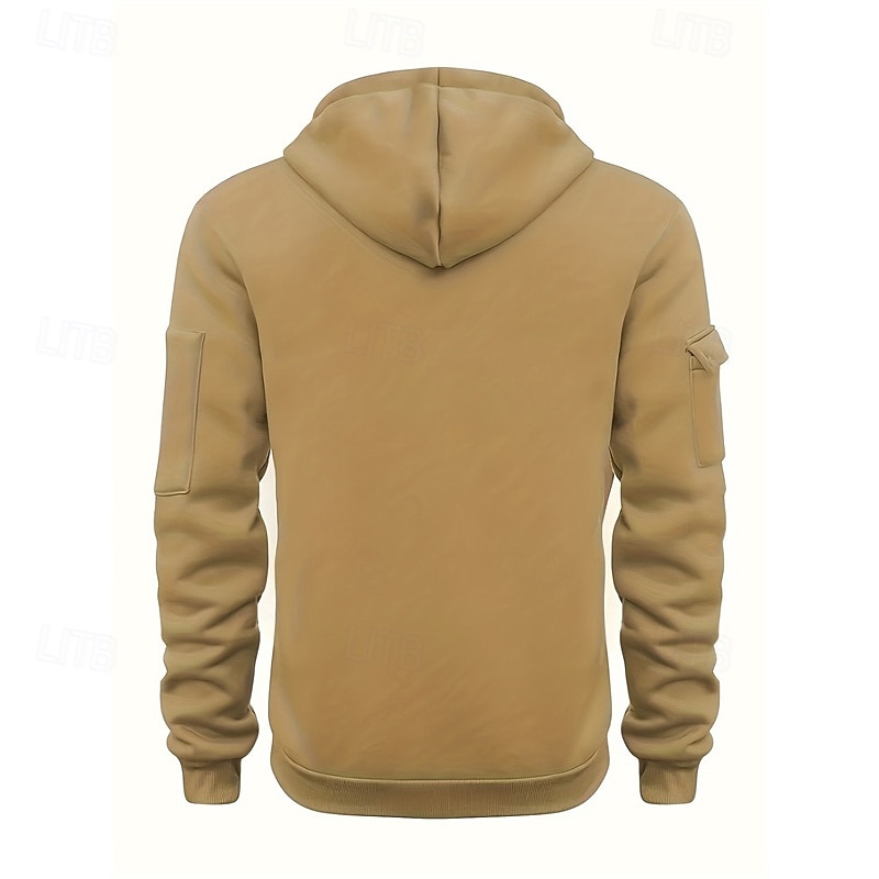 Voor heren Trui met capuchon Hoodie met kwartrits Zwart Wijn Marineblauw blauw Bruin Capuchon Effen Zak Sport & Outdoor Dagelijks Feestdagen Polyester Streetwear Basic Casual Lente & Herfst Kleding 2026 - $31.99 –P8