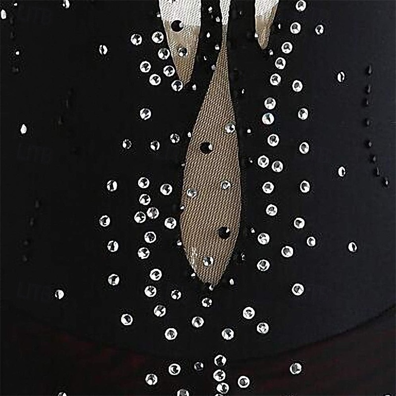 Φόρεμα για φιγούρες πατινάζ Γυναικεία Κοριτσίστικα Patinaj Φορέματα Μαύρο Κουρελού Ασύμμετρο τελείωμα Δίχτυ Υψηλή Ελαστικότητα Εκπαίδευση Ανταγωνισμός Ενδυμασία πατινάζ Κλασσικά Κρύσταλλο / Στρας 2026 - $213.69 –P4