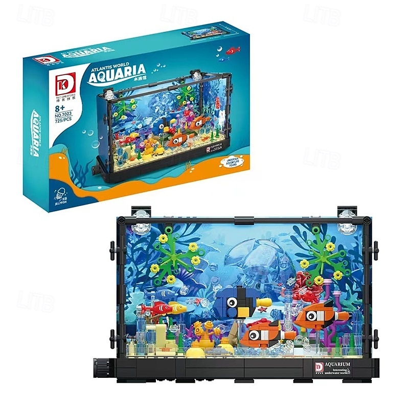 Fish Tank Building Block Lighting Aquarium Building Sets for Adults and Kids Including Ocean Jellyfish Turtle Animal Building Toys for Boys Age 8-12 725pcs/753pcs 2025 - $61.99 –P5