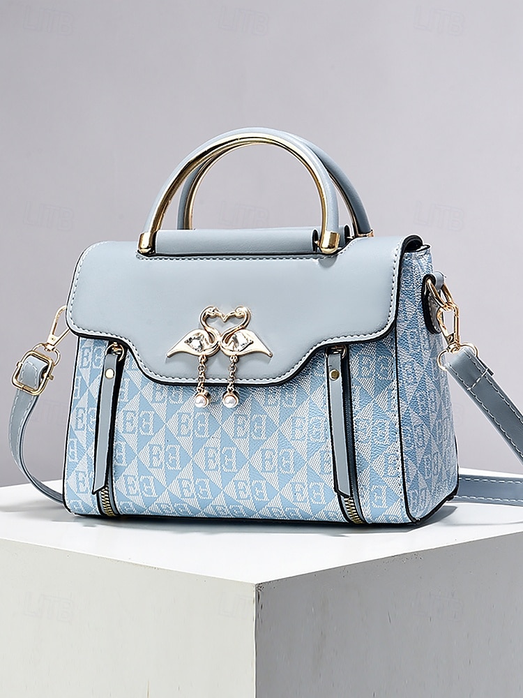 elegantní dámská béžová crossbody kabelka – luxusní monogramové provedení s přívěskem srdce a horní rukojetí 2025 - $29.99 –P3