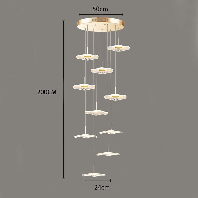 180 cm Enkelt design Øyesign Anheng Lys Metall Akryl galvanisert Malte overflater Moderne Nordisk stil 110-120V 220-240V 2025 - $223.49 –P19