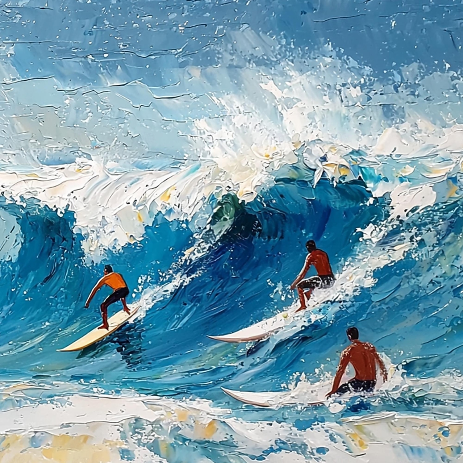 海の絵　風景画　サーフィン　パステル画　絵画　アート　海　サーフィンの絵　抽象画 Amazon.co.jp: 海 絵 風景画 アート パステル画 インテリア