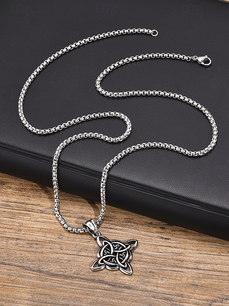 colar com pingente de nó celta masculino – símbolo de nó trinitário de aço inoxidável para força e eternidade, perfeito para joias espirituais e amantes celtas nórdicos de 2025 por $9.99 –P4