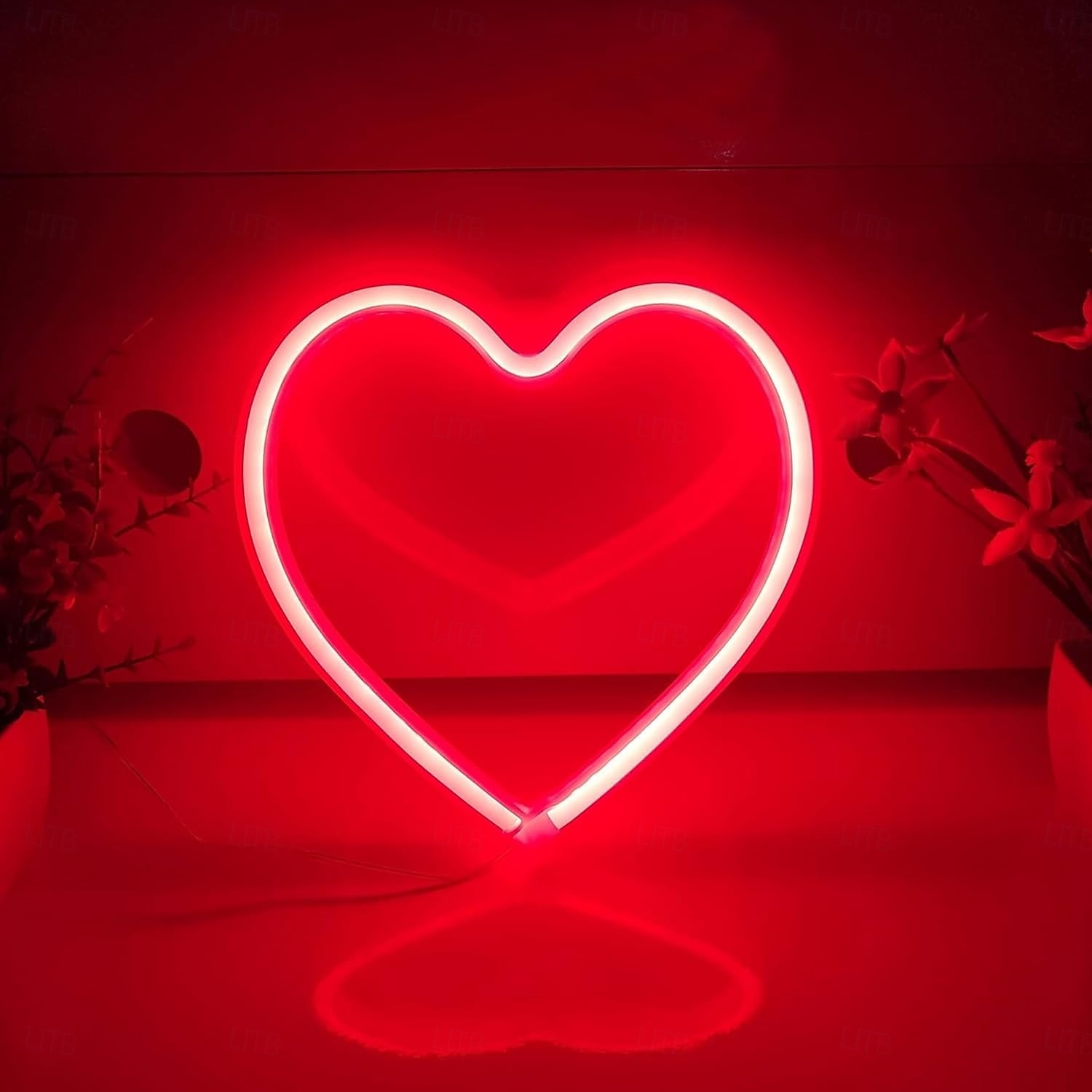 rosa hjärta neonljus - led alla hjärtans dag  & festinredning perfekt för flickrum, sovsal, heminredning för bröllopsdagar 2025 - $22.99 –P7