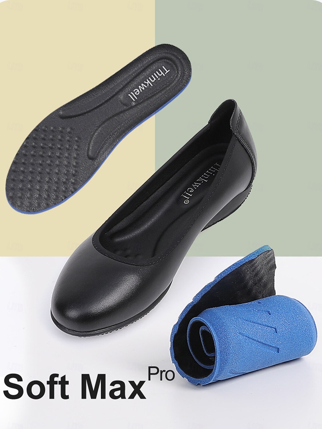 dámské černé kožené slip-on flats s polstrovanou stélkou - pohodlné a stylové pro každodenní nošení 2025 - $34.99 –P6
