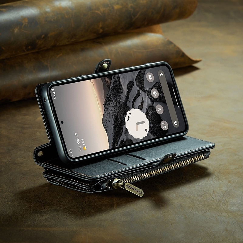 telefon Carcasă Pro Google Pixel 9 Pro Pixel 9 Pro XL Pixel 8 Pro Pixel 8 Pixel 9 Pouzdro na peněženku Magnetické Zip Podpora bezdrátového nabíjení Retro TPU PC 2025 - $34.99 –P6