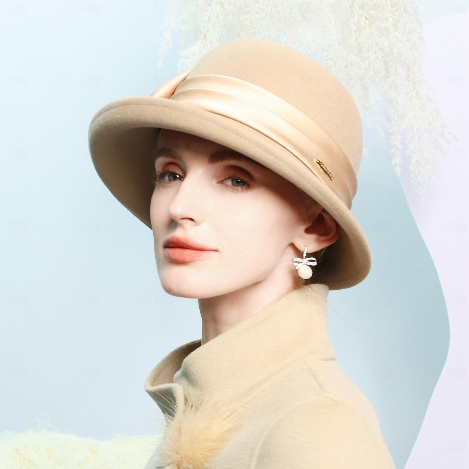 hattar 100 % ull bowler / cloche hatt fedorahatt bröllop tefest elegant bröllop med pilbåge skarvning huvudbonader huvudbonader 2025 - $42.99 –P8
