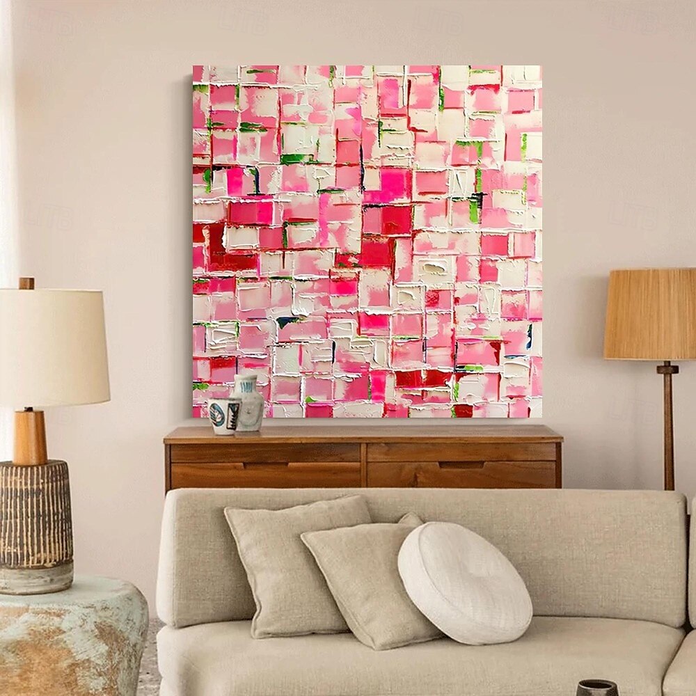 großes handgemaltes buntes abstraktes Kunstgemälde handgemachtes graues minimalistisches abstraktes Gemälde nordisches abstraktes Gemälde für Wohnzimmer abstraktes buntes rotes Gemälde Boho abstraktes 2025 - $116.99 –P5