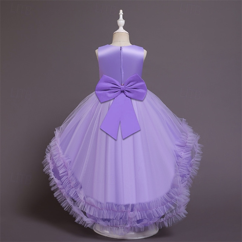 Bambino Da ragazza Vestito da festa Tinta unica Senza maniche Prestazioni Compleanno Retato Bellissimo Dolce Poliestere Asimmetrico Vestito da festa Vestito svasato Abito linea A Estate 4-12 anni del 2025 a $39.99 –P20