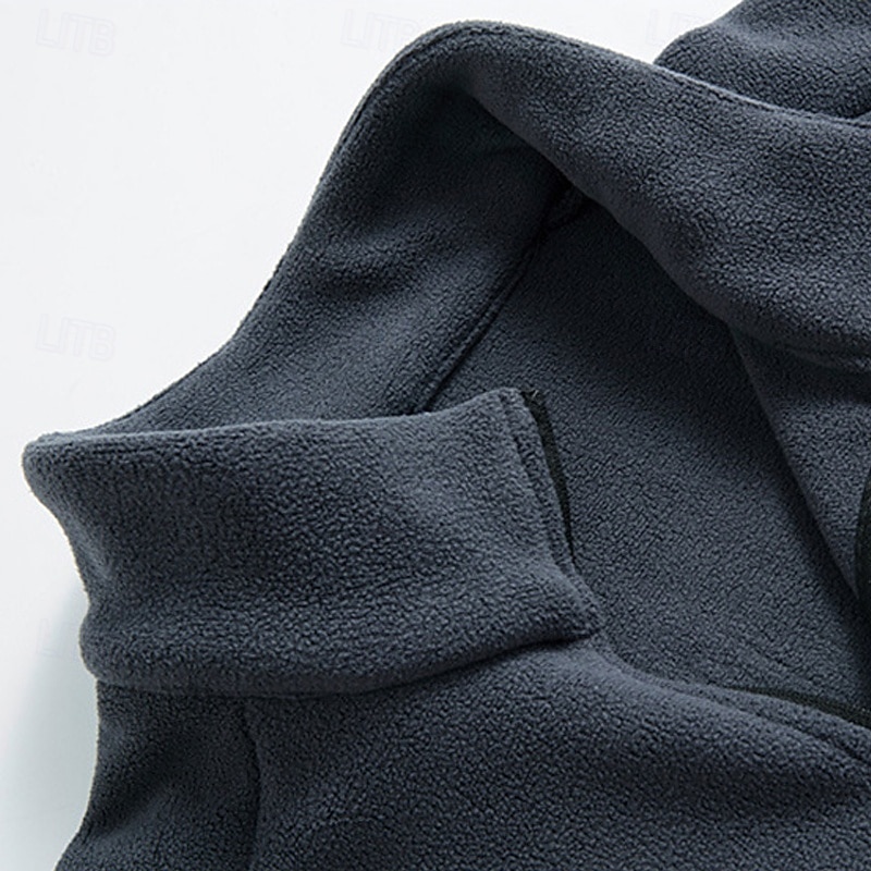 Men's Hiking Fleece Jacket Winter Outdoor Thermal Warm Fleece Lining Fleece Jackets Climbing Camping / Hiking / Caving Traveling Dark Grey Black Army Green Light Grey 2025 - $46.99 –P6