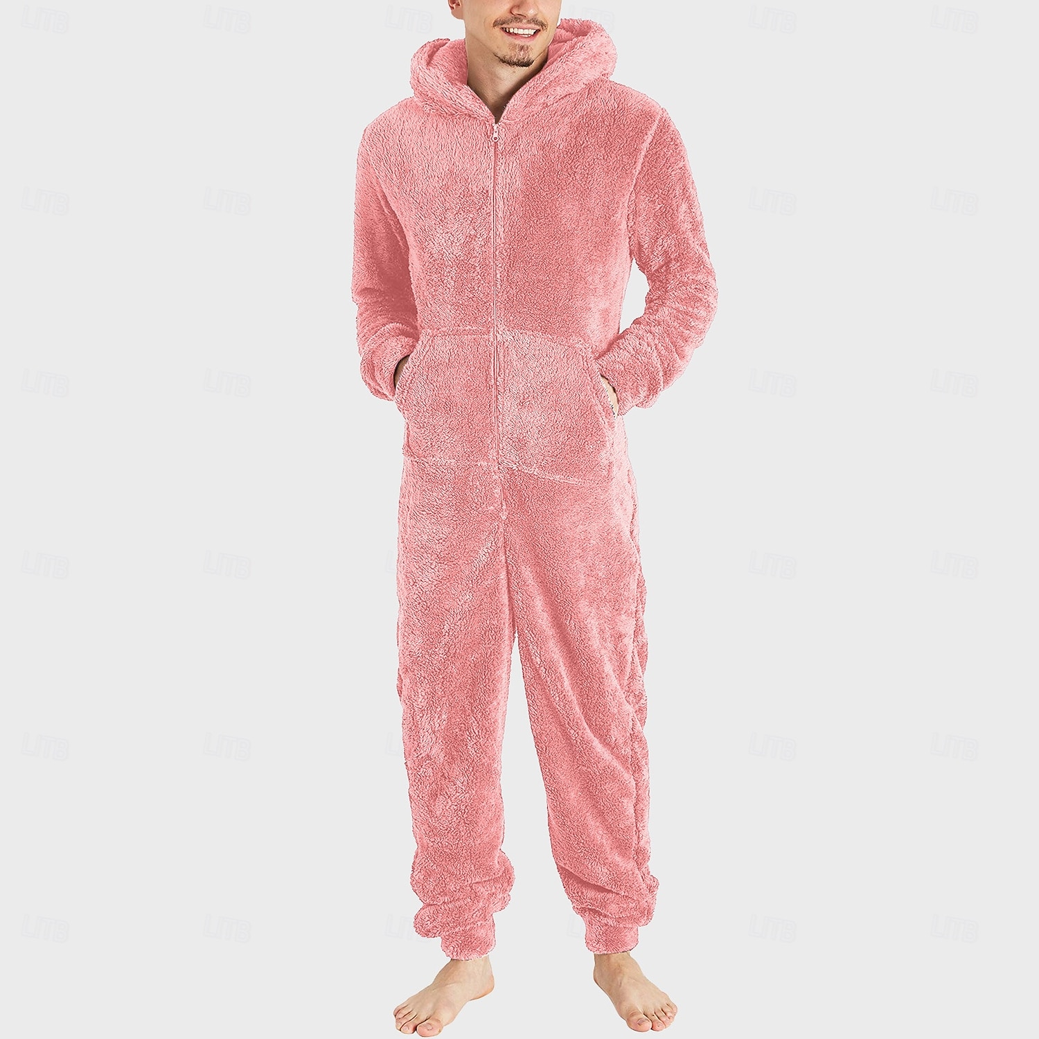 Herren Bodys Schlafanzüge Schlafanzug Set 1 PC Einfarbig Modisch Stilvoll Klassisch Heim Täglich Bett Polyester Komfort Weich Geschenk Kapuzenpullover Langarm Hoodie Sweatshirt Kapuze Jumpsuit Tasche 2025 - $33.99 –P5