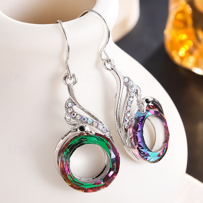 Boucle d'Oreille Créoles Le style rétro Séries de totem Des boucles d'oreilles Bijoux Bleu / Violet / Vert Pour Soirée 1 paire de 2025 ? $23.99 –P4