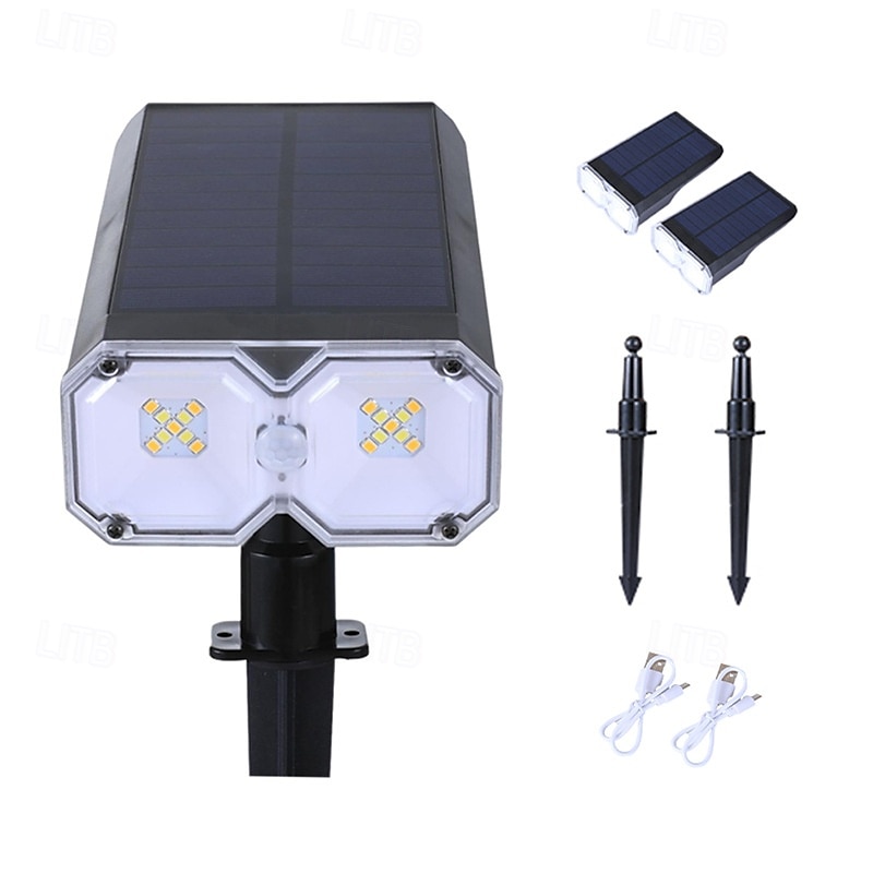 solarne reflektory zewnętrzne czujnik ruchu oświetlenie trawnika 2 tryby zewnętrzne reflektory wodoodporne oświetlenie ogrodowe boże narodzenie świąteczne drzewo ogrodowe dekoracja krajobrazu 2025 - $39.99 –P2