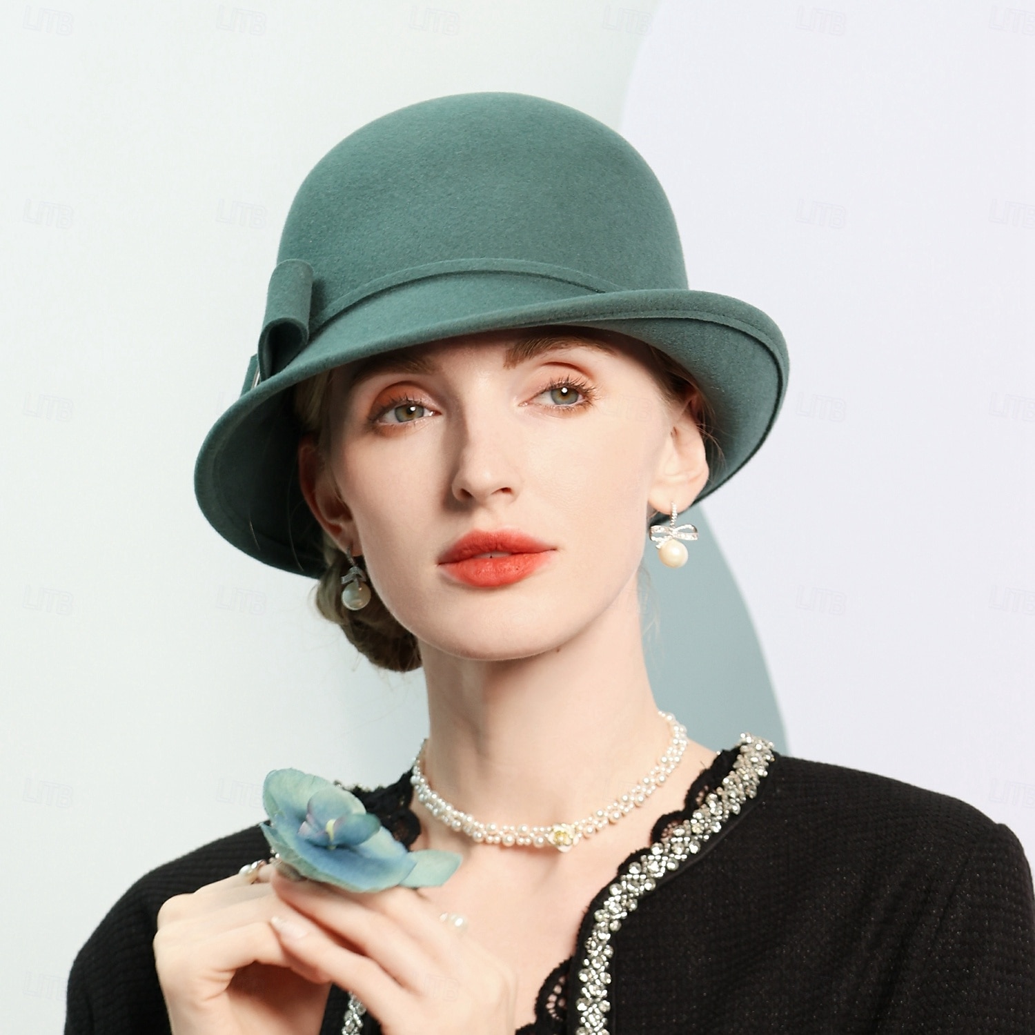 chapéus 100% lã chapéu coco / cloche chapéu balde chapéu fedora chá de casamento elegante casamento com laço cor pura chapéu chapéu de 2025 por $37.99 –P4