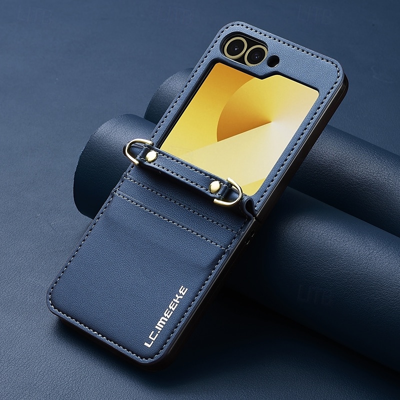 telefono Custodia Per Samsung Galaxy Z Flip 7 Z Flip 6 Z Flip 5 Z Flip 4 Z Flip 3 Copertura Posteriore con Cordino Slot per Carte Resistente agli urti Retrò TPU Pelle PU del 2025 a $19.99 –P4