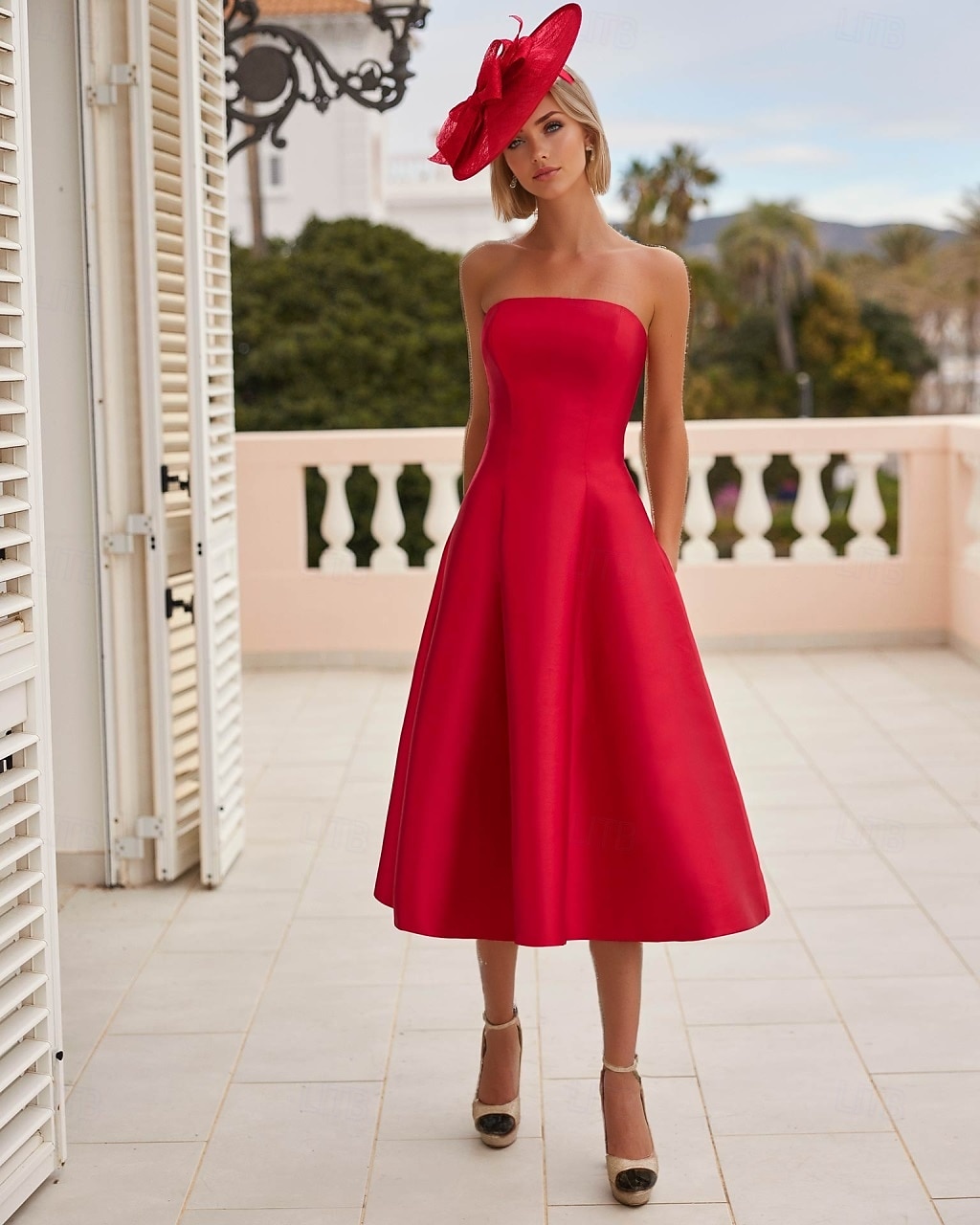 A-Line Cocktail Dresses Elegant Dress Formal Ankle Length Short Sleeve Off Shoulder Pocket Satin with Appliques Dresses 2025 - $170.99 –P3