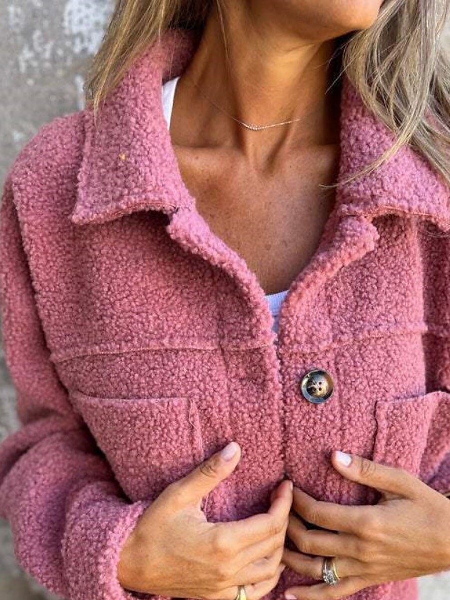 Per donna Cappotto invernale Giacca invernale Giacca in pile Esterno Strada Giornaliero Autunno Inverno Corto Cappotto Standard Tenere al caldo Traspirante Contemporaneo Moda Giacca Manica lunga del 2025 a $41.99 –P2