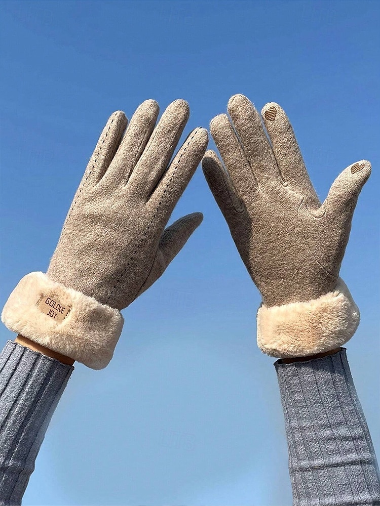 Women's Winter Fleece-Lined Touchscreen Gloves with Heart Detail – Warm and Stylish for Outdoor Cold Weather, Perfect Gift Idea 2025 - $14.99 –P2
