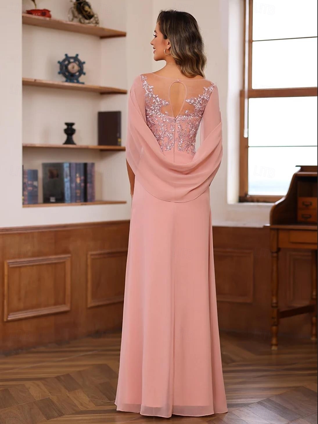 Mermaid / Trumpet Beach Wedding Evening Gown Cut Out Dress Wedding Floor Length Sleeveless One Shoulder The Great Gatsby Sequined with Feather Pearls 2025 - $191.99 –P2
