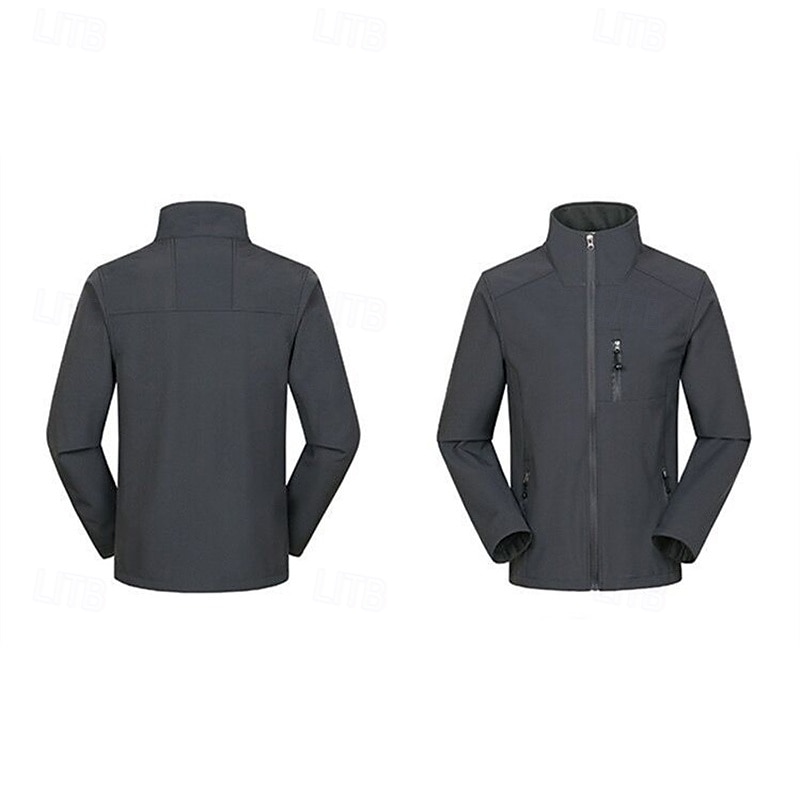 Homens Jaqueta Softshell Jaqueta de Trilha Ao ar livre Térmico / Quente A Prova de Vento Impermeável Jaquetas em Velocino Jaqueta corta-vento Viajar Preto Azul Marinho Cinzento de 2025 por $42.39 –P2