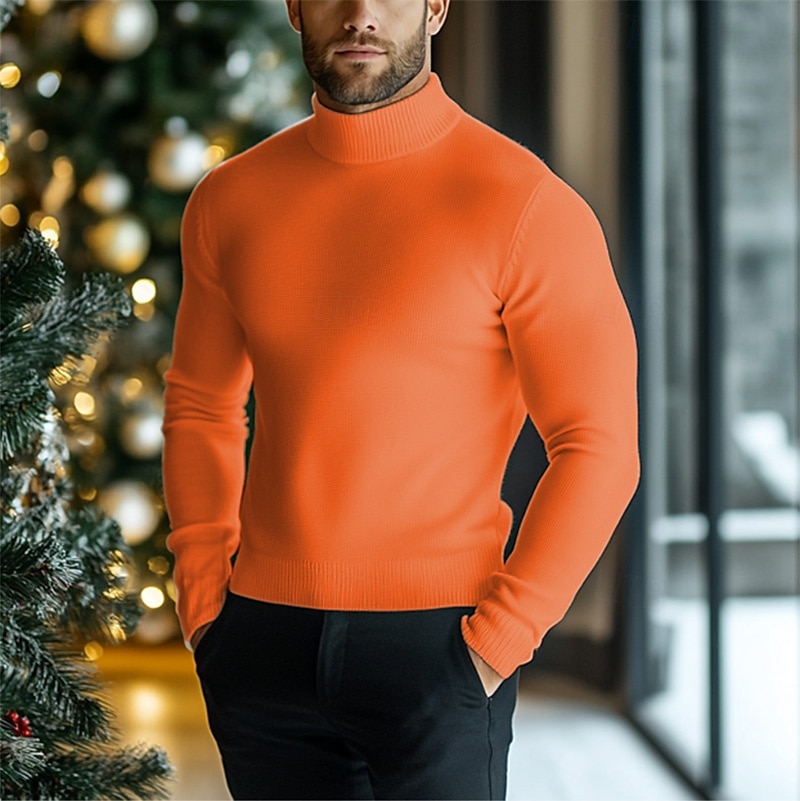 Homme Pull Pull en tricot A côtes Tricoter Normal Tricoté Plein Col Roulé Mode Décontractées Usage quotidien Rendez-vous Vêtement Tenue Automne hiver Noir Blanche S M L de 2025 ? $25.99 –P2
