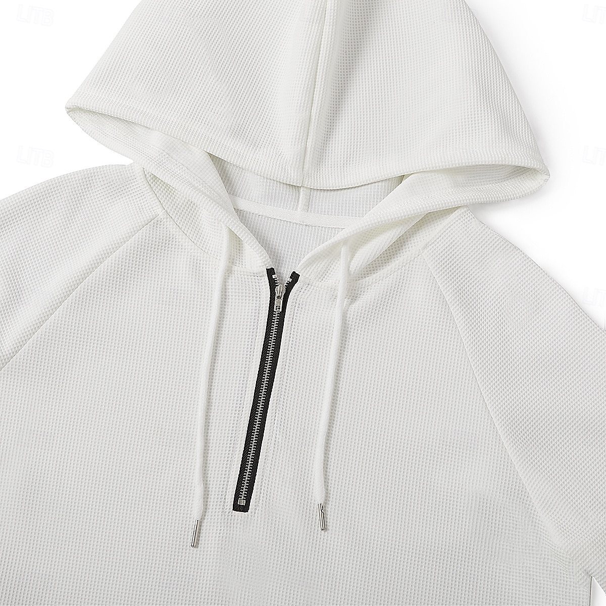 Men's Waffle T-shirt Zip Up Hoodies Long Sleeve Quarter Zip Winter Spring &  Fall Autumn Solid Color Active Casual Drawstring Hooded Outdoor Home Sports & Outdoor Black White Gray Top Tee for Men 2025 - $21.99 –P4