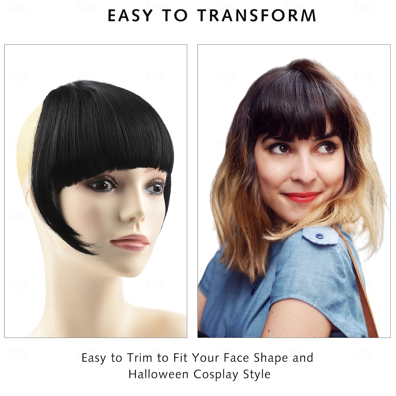 Bangs Hair Clip in Bangs Synthetic Hair Extensions Front Fringe French Bangs with Temples Hairpiece for Women Curved Bangs 2026 - $7.99 –P6