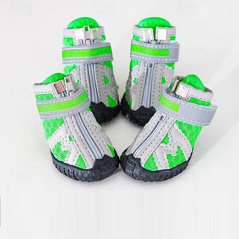 Hunde Hund Schuhe und Stiefel Regenstiefel Rutschfest Sneaker Casual / sportlich Farbblock Für Haustiere Gummi Schwarz 2026 - $30.99 –P5