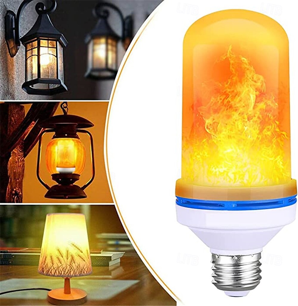 4 modalità lampadine a led a fiamma simulazione luci fuoco lampadina ktv festival giardino decorazione luce e27 festa led effetto fiamma luce 1/4 pz del 2025 a $9.99 –P4