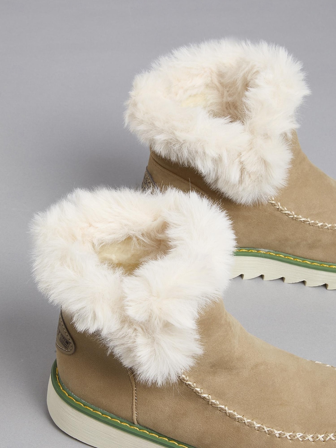 Botas femininas de inverno com forro de pele sintética bege – calor aconchegante com sola antiderrapante para estilo em climas frios de 2025 por $42.99 –P7
