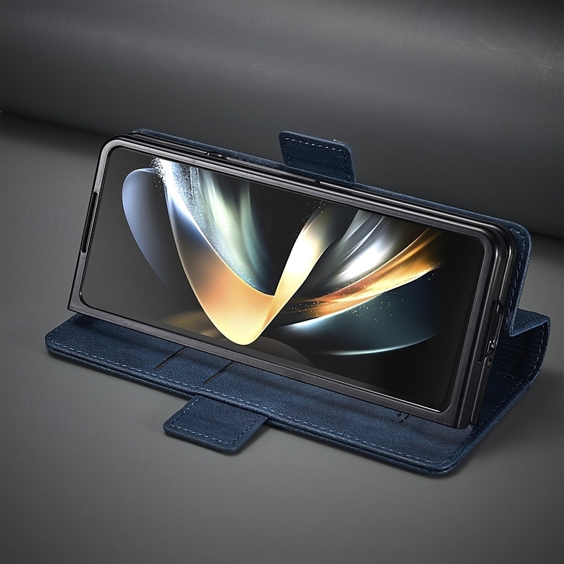 telefon Carcasă Pro Samsung Galaxy Z-sklad 7 Z Fold 6 Z Fold 5 Z Fold 4 Flip Cover se stojánkem Magnetické Slot pro kartu Retro TPU PU kůže 2025 - $18.99 –P10