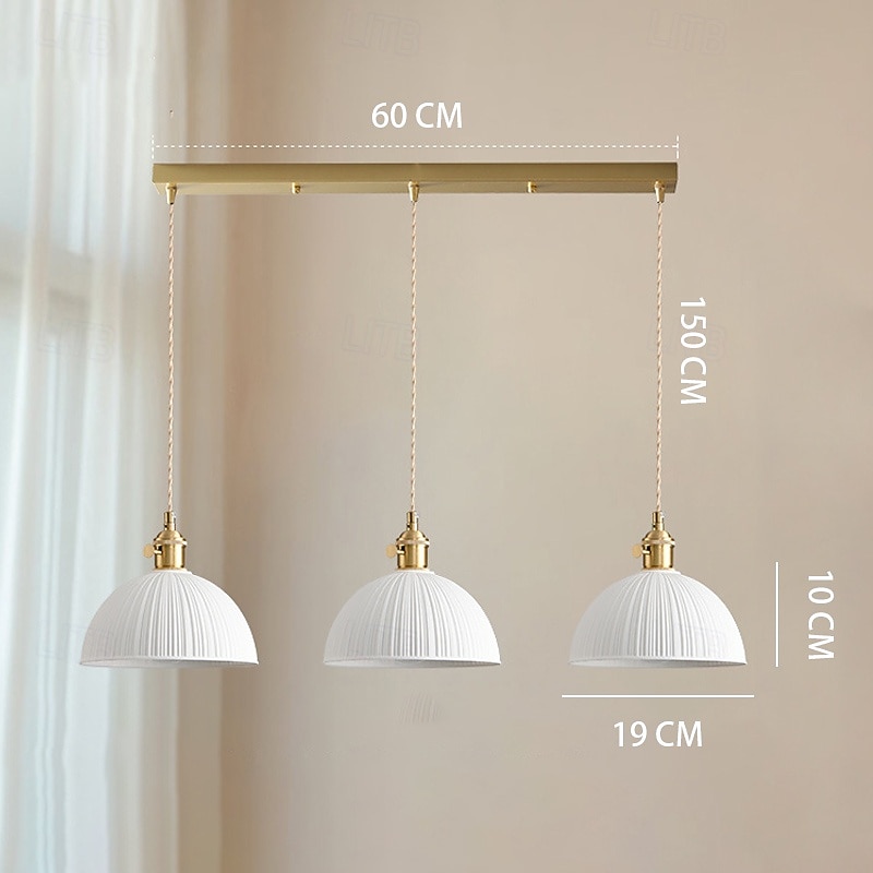 lampada a sospensione moderna di metà secolo lampada a sospensione in vetro lattiginoso lampadario in ottone spazzolato lampada a sospensione rustica a cupola piccola 19 cm 85-265 V del 2025 a $101.99 –P3