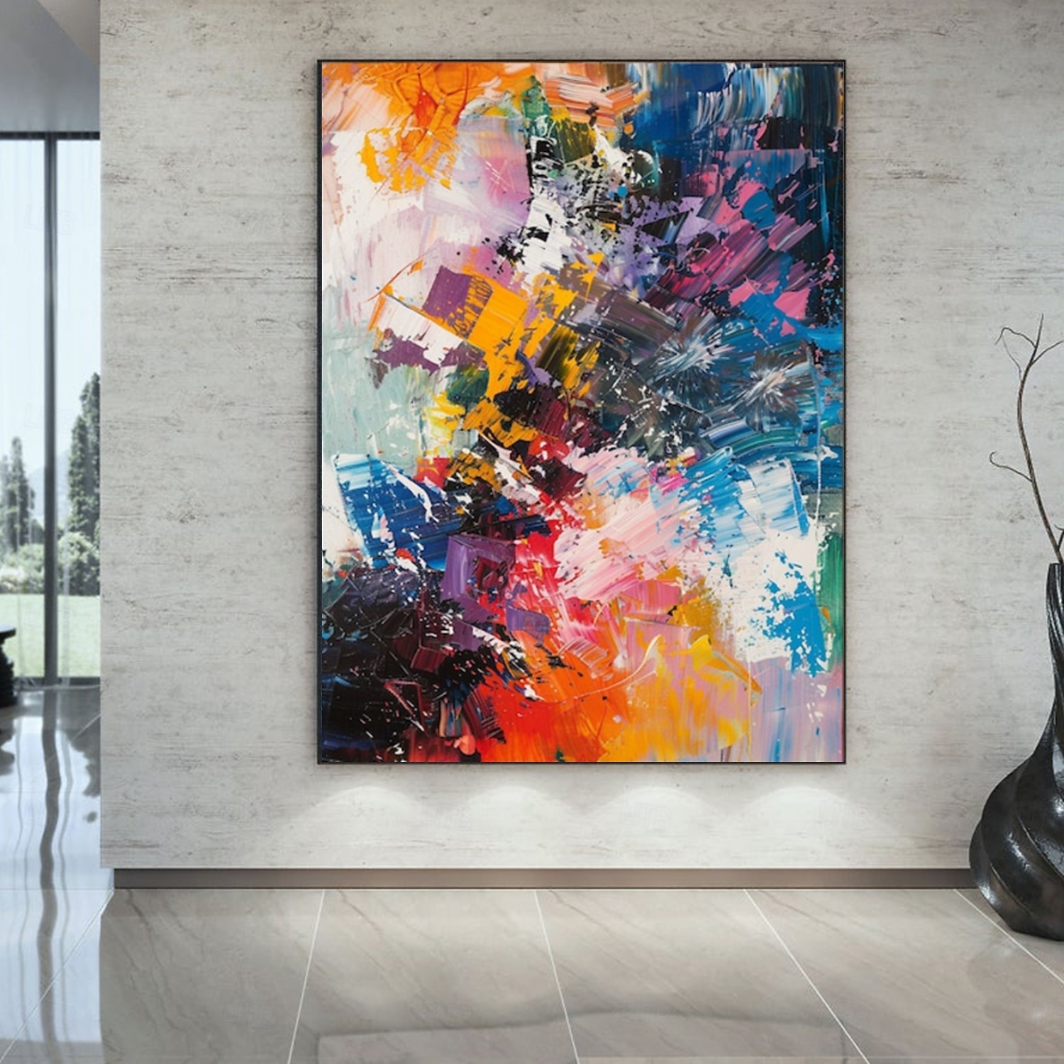 handgefertigtes Ölgemälde auf Leinwand, Wandkunst, Dekoration, abstraktes Messergemälde, Meerblick rot, für die Inneneinrichtung, gerolltes, rahmenloses, unbelastetes Gemälde 2025 - $116.99 –P6