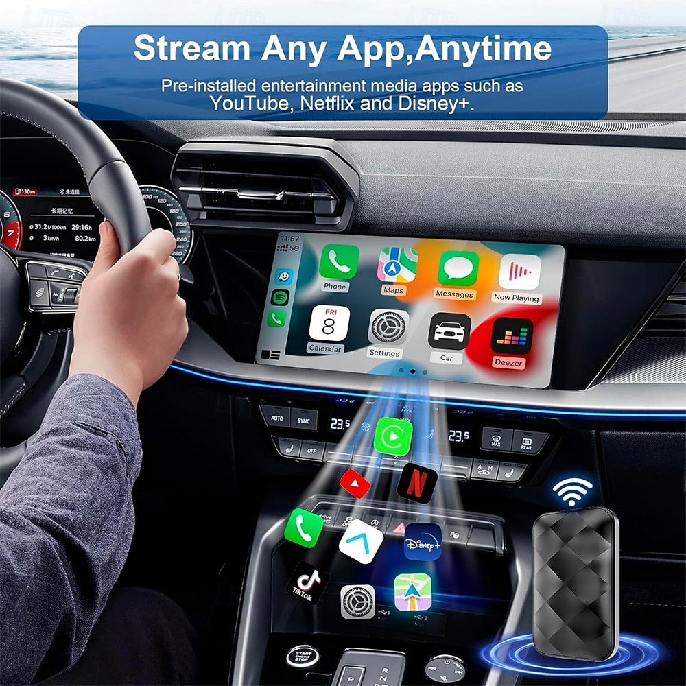 vezeték nélküli carplay adapter  & android auto vezeték nélküli adapter iphone ai box streaming eszközhöz autókhoz OEM vezetékes carplay magic link carplay 2025 - $149.99 –P7