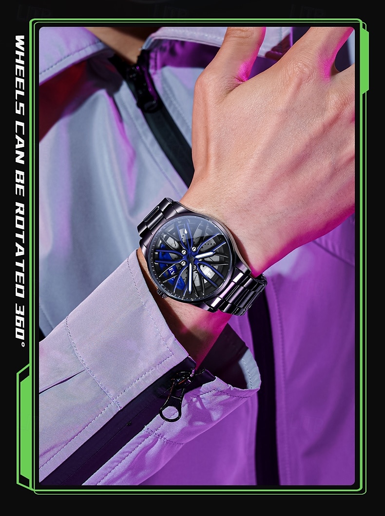 Часы OLEVS Men Quartz - креативные модные повседневные наручные часы со светящимися элементами и водонепроницаемыми стальными украшениями 2025 - $35.99 –P12