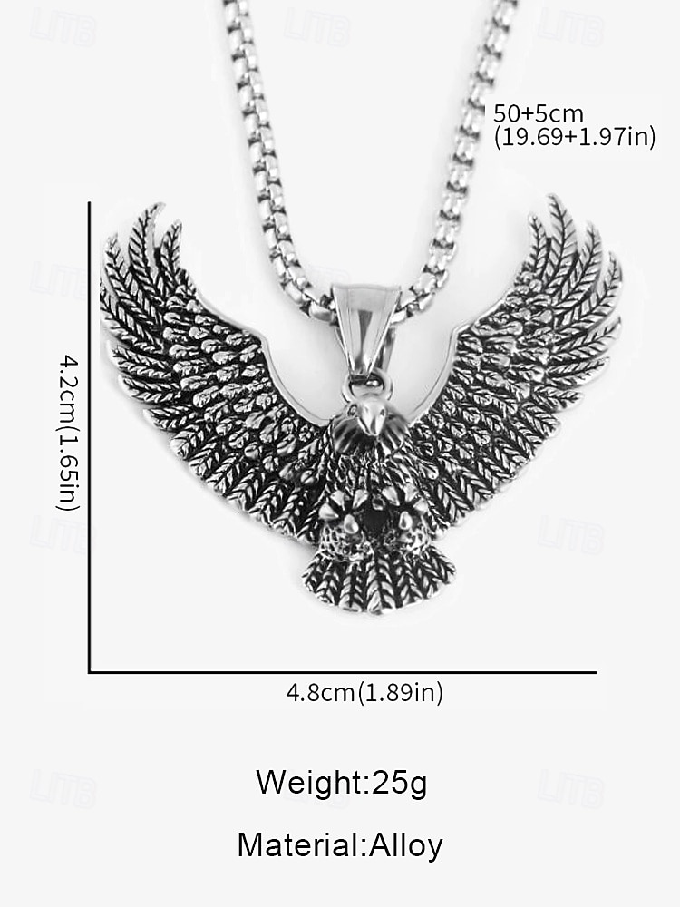 Men's Silver Eagle Pendant Necklace – Bold and Detailed Symbolic Jewelry for Strength and Freedom 2026 - $11.99 –P7