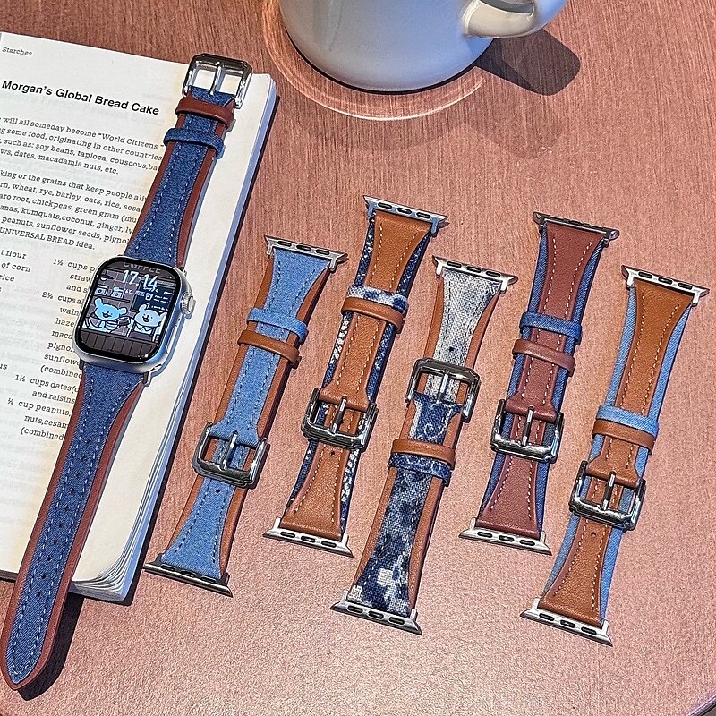 Leather Band Compatible with Apple Watch band 38mm 40mm 41mm 42mm