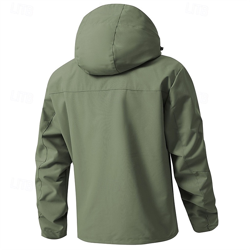 Men's Softshell Jacket Hiking Jacket Outdoor Windproof Water Resistant Windbreaker Jacket Traveling Dark Grey Black White Blue Light Grey 2025 - $42.99 –P6