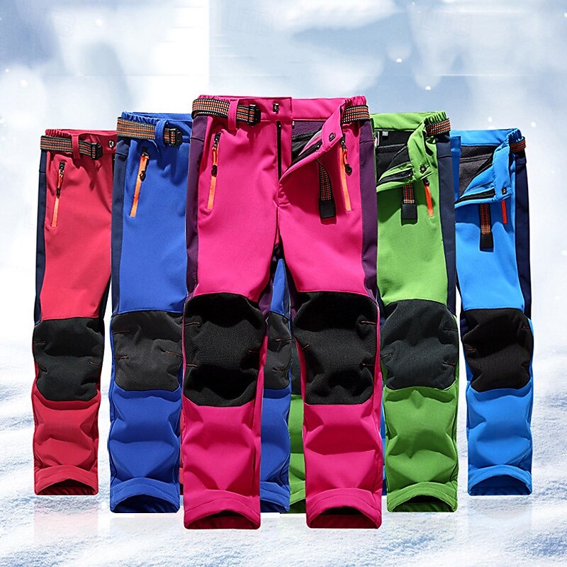 Boys Girls' Combat Pants Cargo Pants Hiking Pants Trousers Patchwork Winter Outdoor Regular Fit Warm Breathable Soft Pants / Trousers Zipper Pocket Black Red Running Camping / Hiking / Caving 2025 - $28.79 –P5