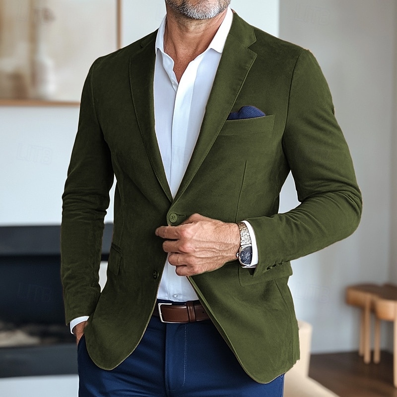 Per uomo Giacca in finta pelle scamosciata Blazer in finta pelle scamosciata Abbigliamento formale Festa d'azienda Moda Casual Autunno / Inverno Finta Pelle Scamosciata Semplice Tasca Bottoni del 2026 a $73.99 –P2