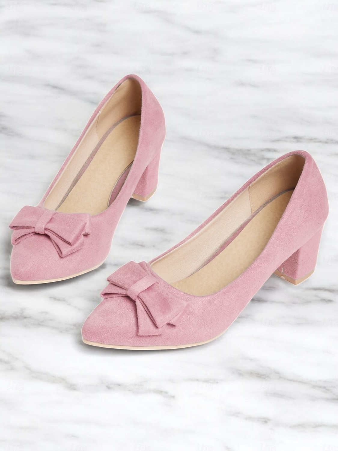 Purple Suede Bow-Tie Low Heel Pumps - Elegant and Comfortable Women's Block Heel Shoes for Everyday Wear 2025 - $42.99 –P3