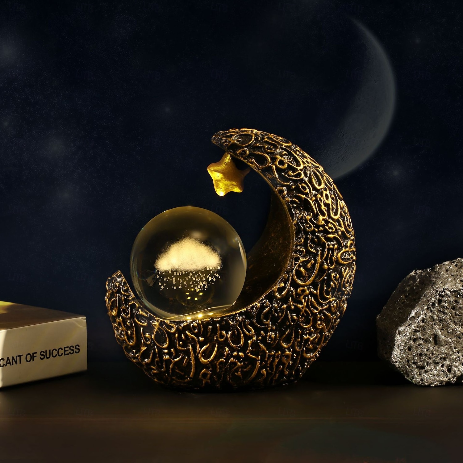 3D Crystal Ball Night Light Warm Light Galaxy Moon Star Glow Inner Carving Ramadan Valentine's Day Gift USB Power Supply 1pc 2025 - $18.49 –P3