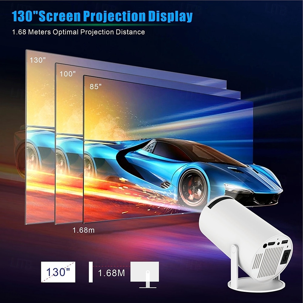 2025年 2024 新 hy300 pro インテリジェント ポータブル プロジェクター Android 13.0 1280 * 720 解像度 28 メモリ wifi lcd ビデオ 720p ホームシアター 4k プロジェクター Bluetooth 5.4  コレクション – $126.99 –P4