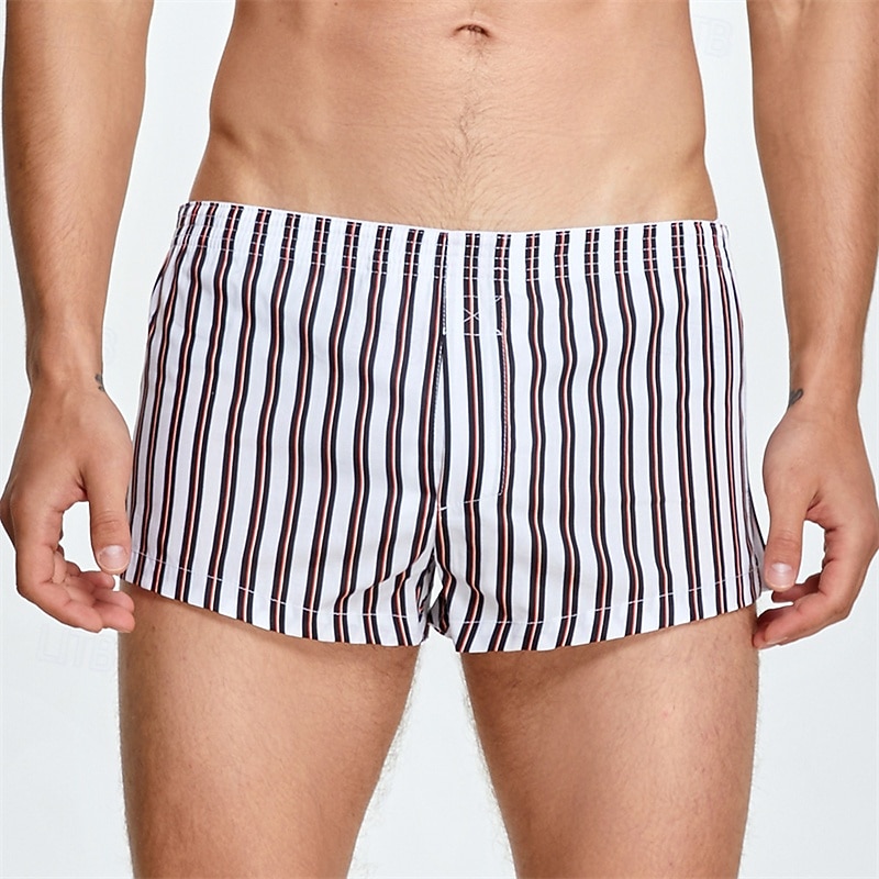 Hombre 1 pc Boxer Boxers Cintura elástica 100% Algodón Transpirable Suave Cómodo Raya Tiro Medio Blanco Amarillo 2025 - $11.49 –P1