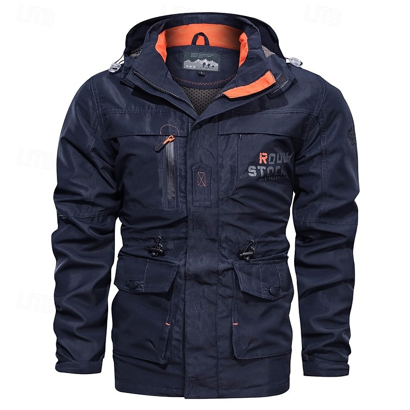 vanntett turjakke for menn militær taktisk jakke uformell lett hette cargo sportsfrakk vindjakke utendørs varm vindtett trenchcoat jakke topp camping jakt fiske army green 2025 - $51.99 –P6