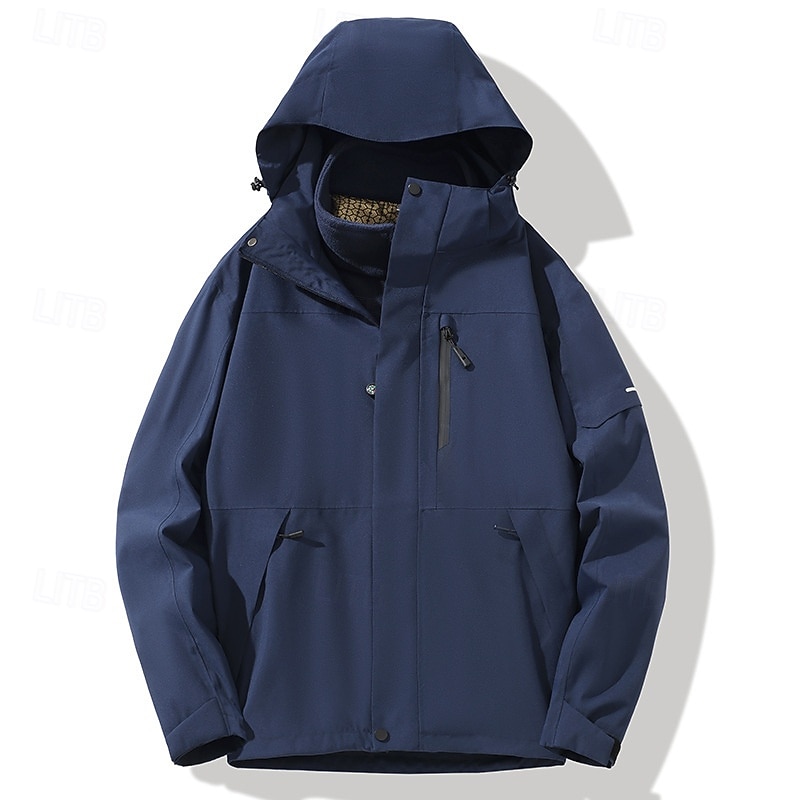 Herren Wanderjacke 3-in-1-Jacken wandern Draussen Wasserdicht Windundurchlässig Warm Reißverschluß vorne Vliesjacken Voller Reißverschluss Camping / Wandern / Höhlenforschung Schwarz Elfenbein Rot 2025 - $113.99 –P14