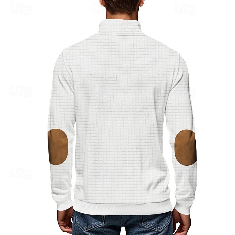 Per uomo Maglia Felpa con zip corta Nero Bianco Blu marino Grigio chiaro Grigio scuro Mezza zip Blocco di colori Tasca Frontale Testurizzato Sport & Outdoor Quotidiano Ferie Poliestere Streetwear del 2025 a $28.99 –P15