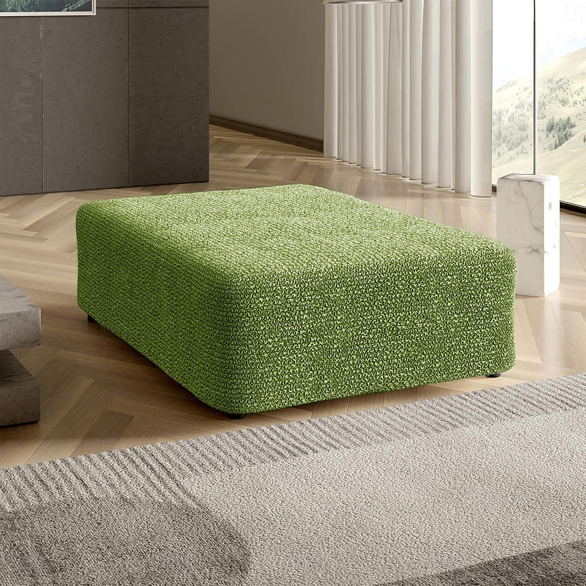 husa de pouf husa elastică și durabilă, perfectă pentru a vă proteja și împrospăta otomanul, adaugă stil și confort oricărei sufragerie sau decor de dormitor 2025 - $31.99 –P5