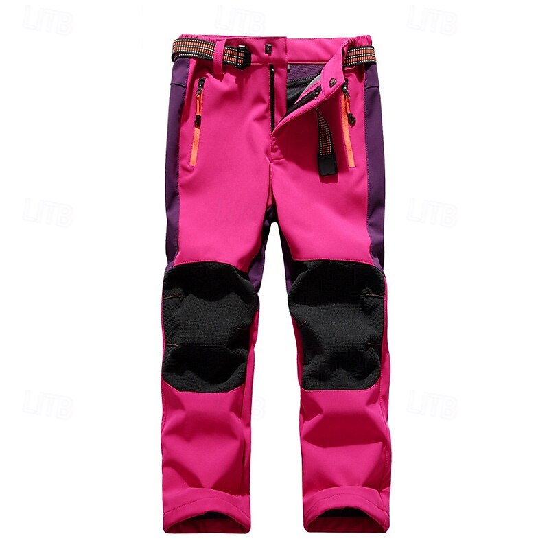 Boys Girls' Combat Pants Cargo Pants Hiking Pants Trousers Patchwork Winter Outdoor Regular Fit Warm Breathable Soft Pants / Trousers Zipper Pocket Black Red Running Camping / Hiking / Caving 2025 - $28.79 –P10